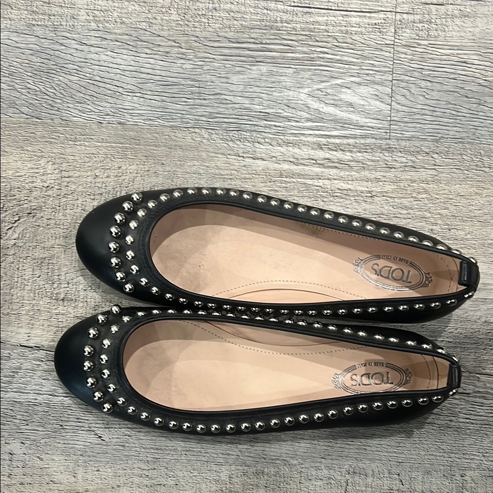 New without tags Tods ballerina flats size size 5 Studded Black Ballet Flats - Picture 4 of 4